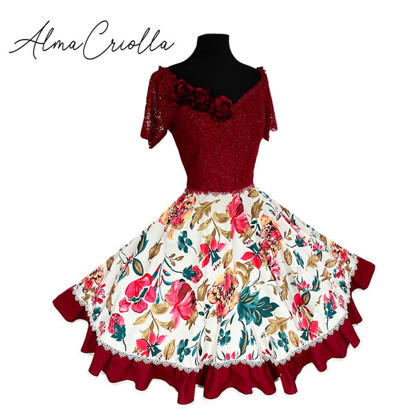 Vestido china huasa, brillo talla 12