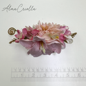 Tocado con pinza Lilium rosado bebe
