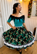 Vestido China huasa, turquesa Sofía