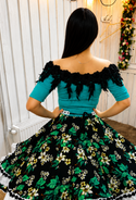 Vestido China huasa, turquesa Sofía