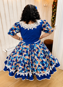 Vestido de china huasa sofia azul rey talla XXXL