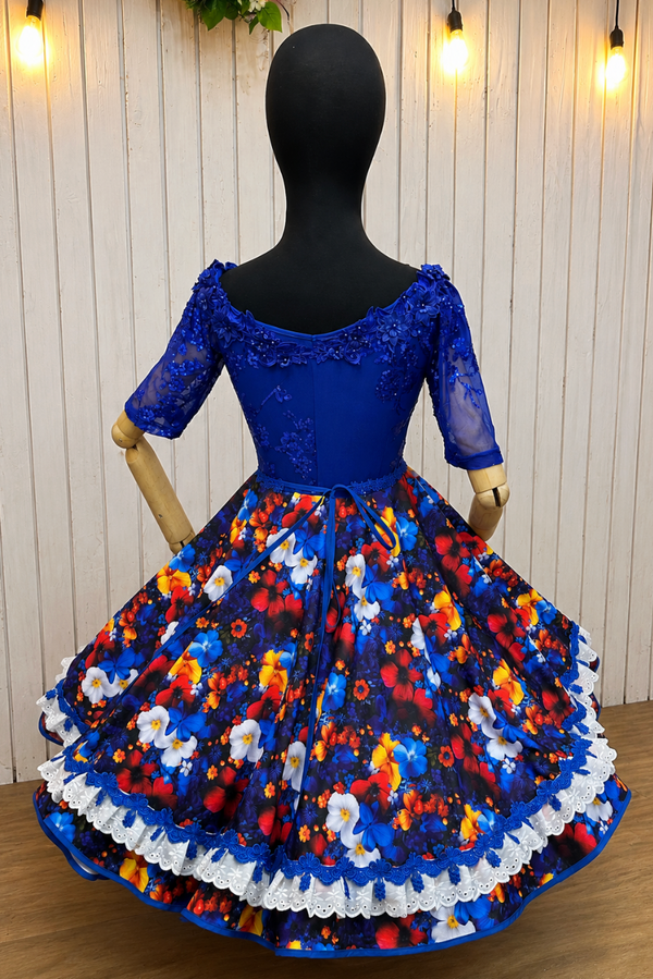 Vestido de Fantasia Gala azul 02 (elasticado)