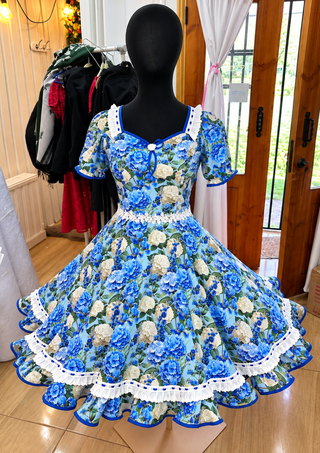 Vestido de China huasa fantasia , ALGODON AZUL