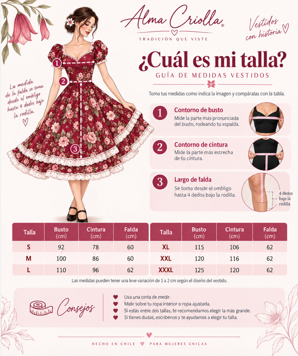 Vestido de china huasa , fantasia azul sofia floral