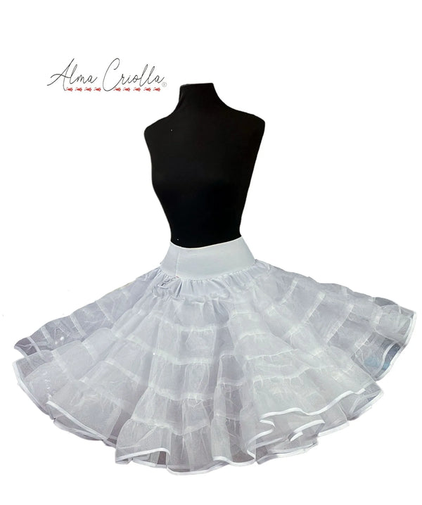 Falso folklorico BLANCO, 4 capas