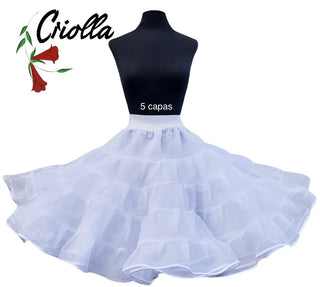 Falso folklorico BLANCO, 5 capas