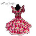 Vestido China huasa, mariposa bioestrech fucsia