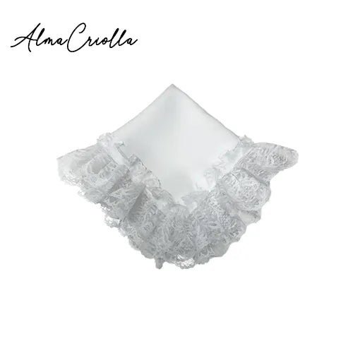 Pañuelo con blonda  35x35cm