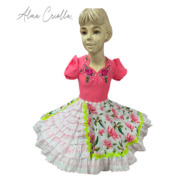 vestido de china huasa talla 6 corralero bordado