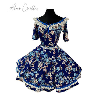 Vestido china huasa , sofia azul