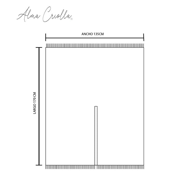 Ruana folklorica parra espiga REVERSIBLE Azul