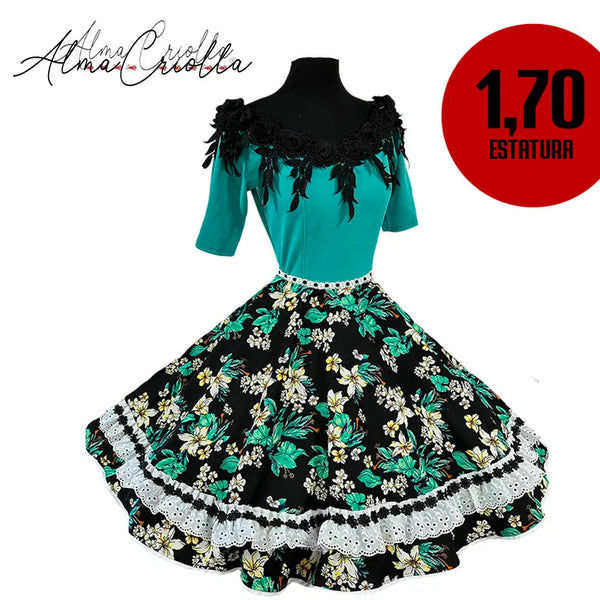 Vestido China huasa, turquesa Sofía 1,70