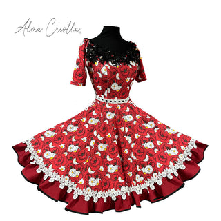 Vestido China huasa Sofia Amapola y margaritas