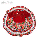 Vestido de China huasa fantasía, sarga encaje rojo talla 10