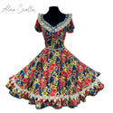 Vestido de china huasa Sarga escote pasacinta