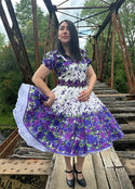Vestido de china huasa mariposa sublimado morado talla 6