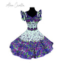 Vestido de china huasa mariposa sublimado morado talla 46