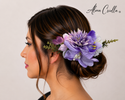 Tocado con pinza Lilium morado lila