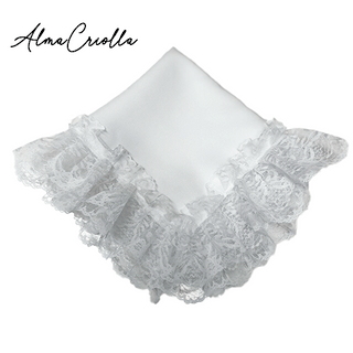 Pañuelo con blonda 45x45cm