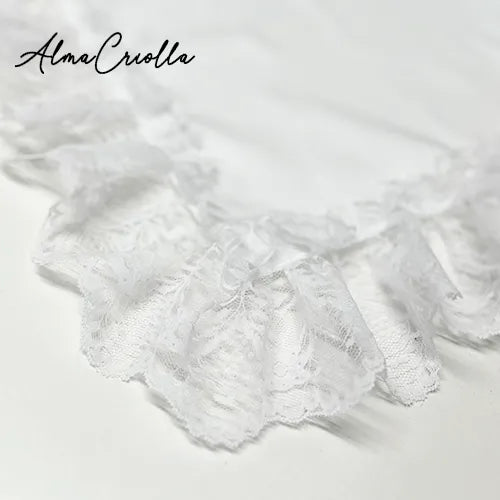 Pañuelo con blonda  40x40cm