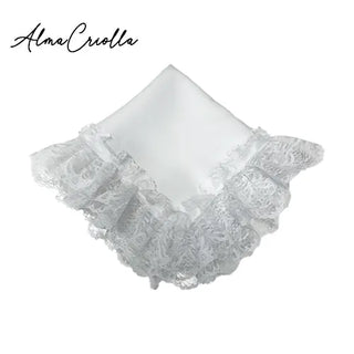 Pañuelo con blonda  40x40cm