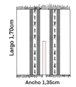 Ruana tejida jacquard folclorica REVERSIBLE Verde