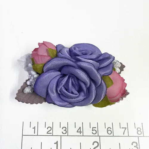 Tocado 8cm morado con pinza