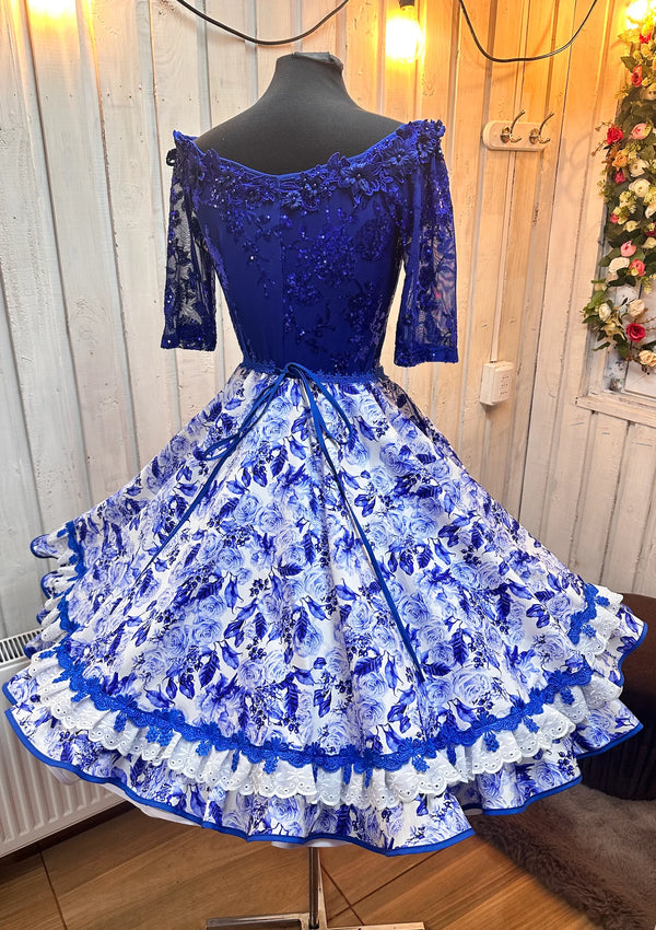 Vestido de china huasa Azul Fantasia