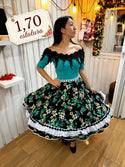 Vestido China huasa, turquesa Sofía 1,70