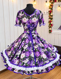 Vestido de china huasa fantasia algodón morado