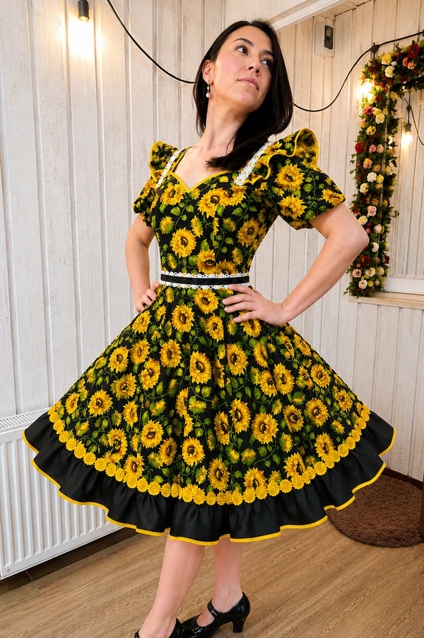 Vestido de china huasa Mariposa Amarillo