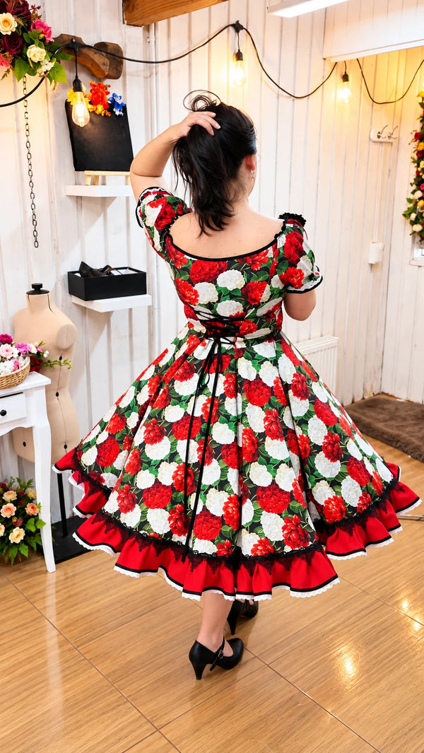 Vestido de china huasa Algodon exclusivo talla 42 1.70 estatura