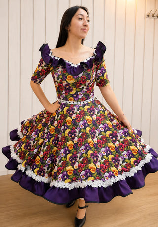 Vestido de china huasa,sofia pensamientos vuelos moradados
