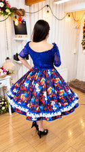 Vestido de Fantasia Gala azul 02 (elasticado)