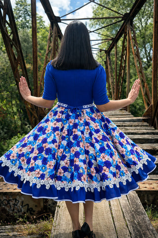 vestido de china huasa Elasticado ESCOTE CRISTALES