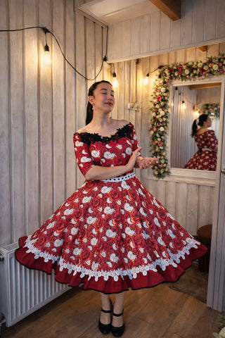 Vestido China huasa Sofia Amapola y margaritas