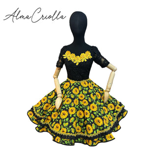 Vestido de china huasa maravillas negro exclusivo talla 38