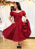 Vestido de Gala Folklorico Encaje Rojo
