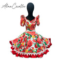 Vestido de china huasa Mariposa Rojo talla