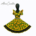 Vestido de china huasa Mariposa Amarillo