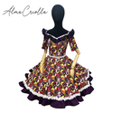 Vestido de china huasa,sofia pensamientos vuelos moradados