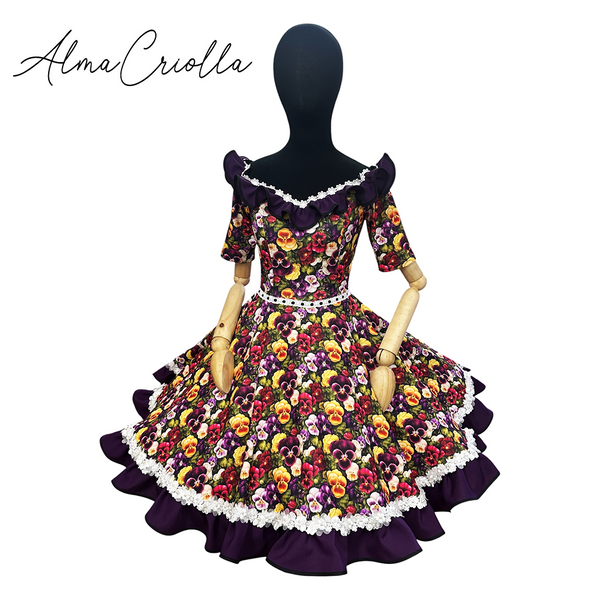 Vestido de china huasa,sofia pensamientos vuelos moradados
