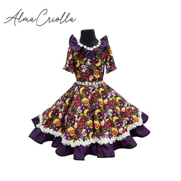 Vestido de china huasa,sofia pensamientos vuelos moradados