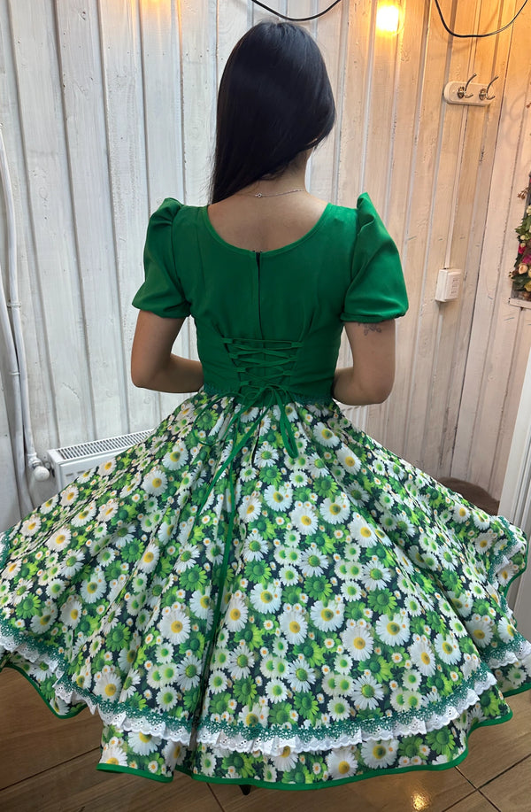 Vestido de china huasa verde cata exclusivo talla 38