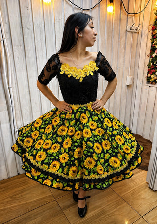 Vestido de china huasa maravillas negro exclusivo talla 38