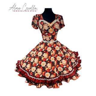 vestido china huasa biestrech terracota